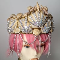 Image 2 of OOAK Gold & Ivory Seashell Mermaid Headpiece
