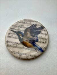 Image 1 of Kingfisher ceramic coaster 