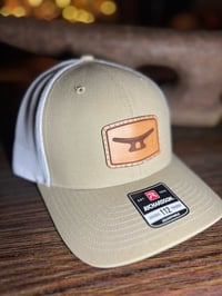 Tan/ white leather patch 