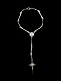 Image 2 of cane toad bone rosary bracelet
