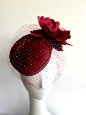 Image of Burgundy felt button 