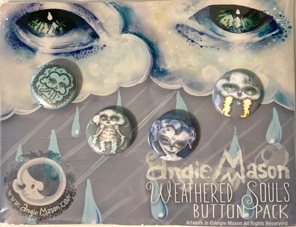 Image of Weathered Souls Button pack 4 pin set