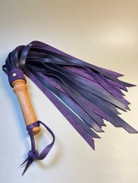 Image 1 of Purple Medusa stingy leather flogger