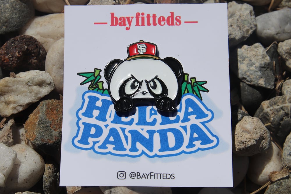 Image of Hella Panda Pin - Red/Tan