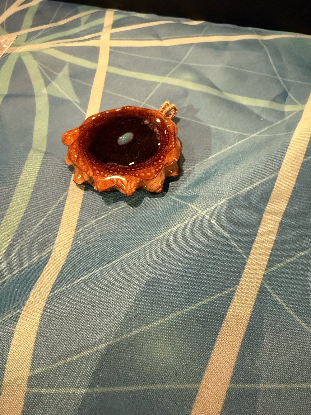 Image of Fire Opal and Shungite Pinecone Pendant #9