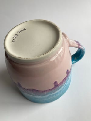 Image of Round Mug Blue Purple Pink