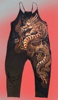 Image 1 of “SPIT FIRE” CUSTOM BLEACH PAINTED BAGGY JUMPER LARGE