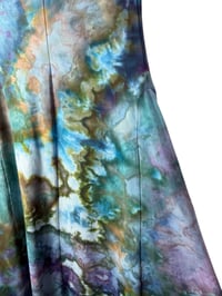 Image 6 of S Stretch Knit Fit and Flare Midi Dress in Cool Earthy Watercolor Ice Dye