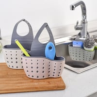 Image 2 of Kitchen Sink Holder Hanging Drain Basket Adjustable Soap Sponge Shelf Organiser Bathroom Faucet Hold