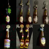 Image 1 of beer bottle mini dangle earrings 