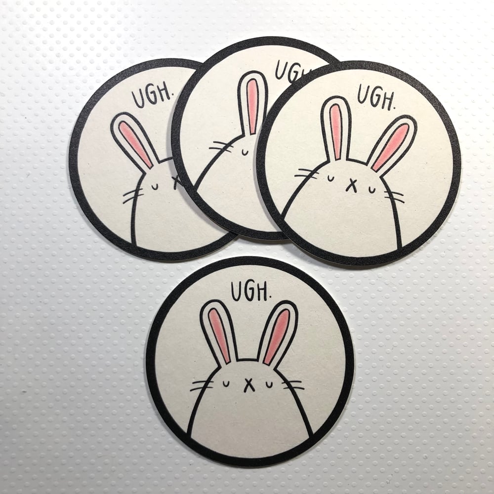 Image of paper ugh bunny coasters (set of 4)