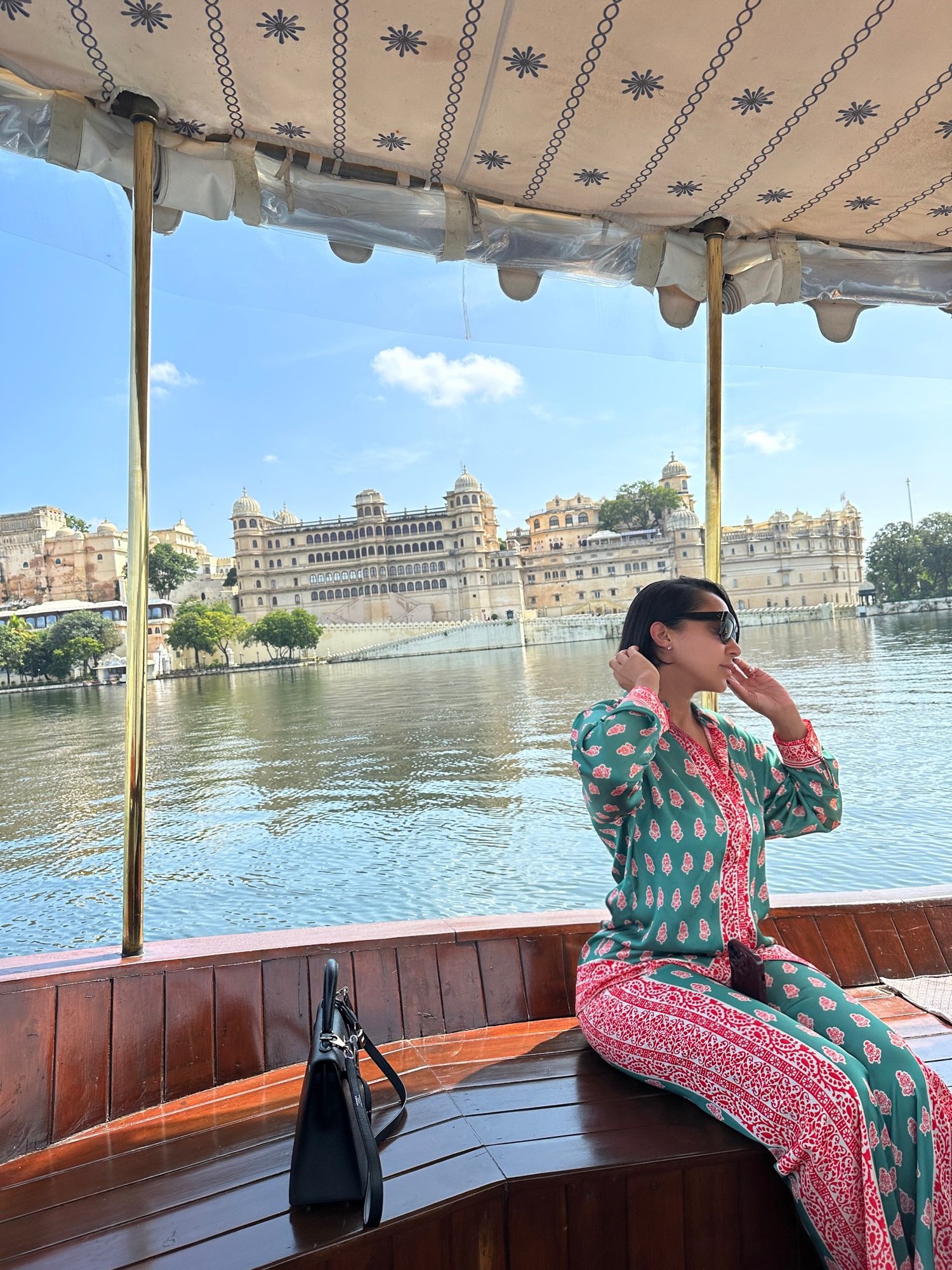 Image of ZARA GREEN SILK PJ SHIRT (L) & PANTS (M)