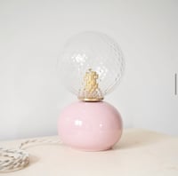 Image 2 of Lampe Ceramique rose & verre
