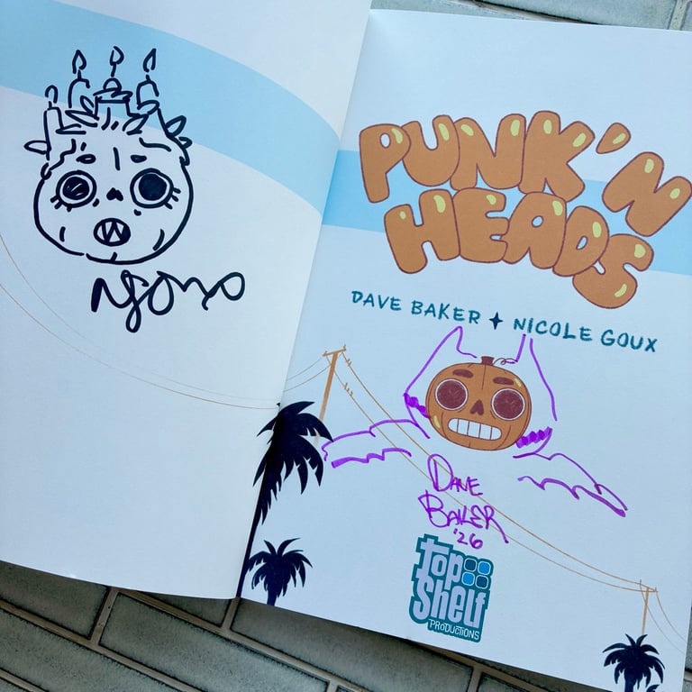 Punk'n Heads by Dave Baker & Nicole Goux - SIGNED & SKETCHED Image 2