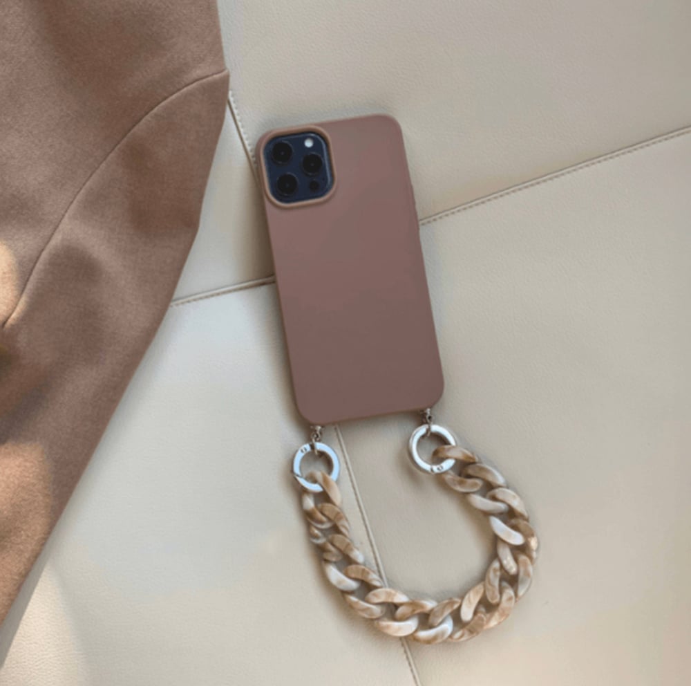 Image of Solid Color Phone Case W Chain & Lanyard
