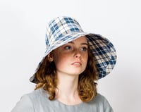 Image 1 of Caddie beach hat blue plaid