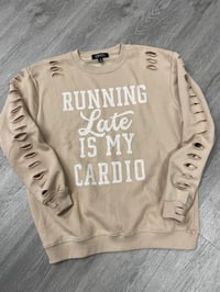 Runs oversized LARGE cardio destroyed sweatshirt