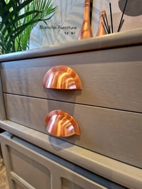 Image 10 of Mid Century Luxury Sideboard Nathan | Curved Teak Sideboard Railings Grey