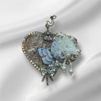 Image 1 of Crystal/Crackle looking Heart Ornament 