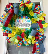 Image 4 of Autism Awareness Decorative Wreath