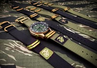 Image 1 of Brass Balls 5 Buckle Zulu Watch Strap