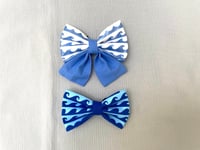 Image 1 of Sea Waves Bow Tie / Sailor Bow