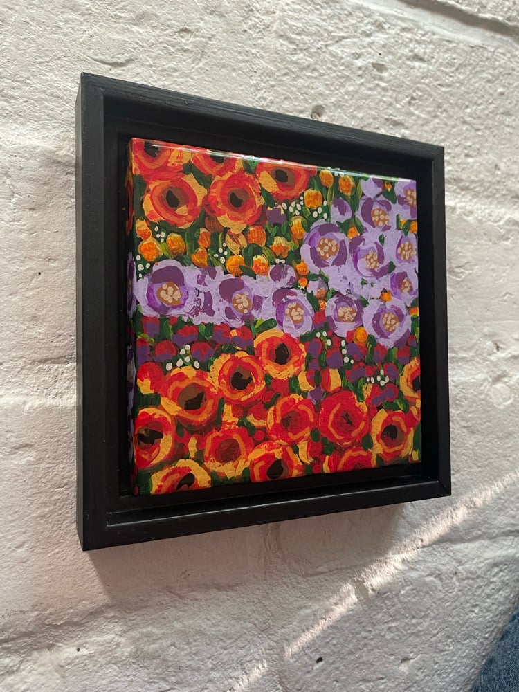 額入り水彩画壁掛け Autumn Flowers ジェニーデヴェラー 1274 Fall Florals; 6x6 Inches; Framed Original Art | Art by Archa