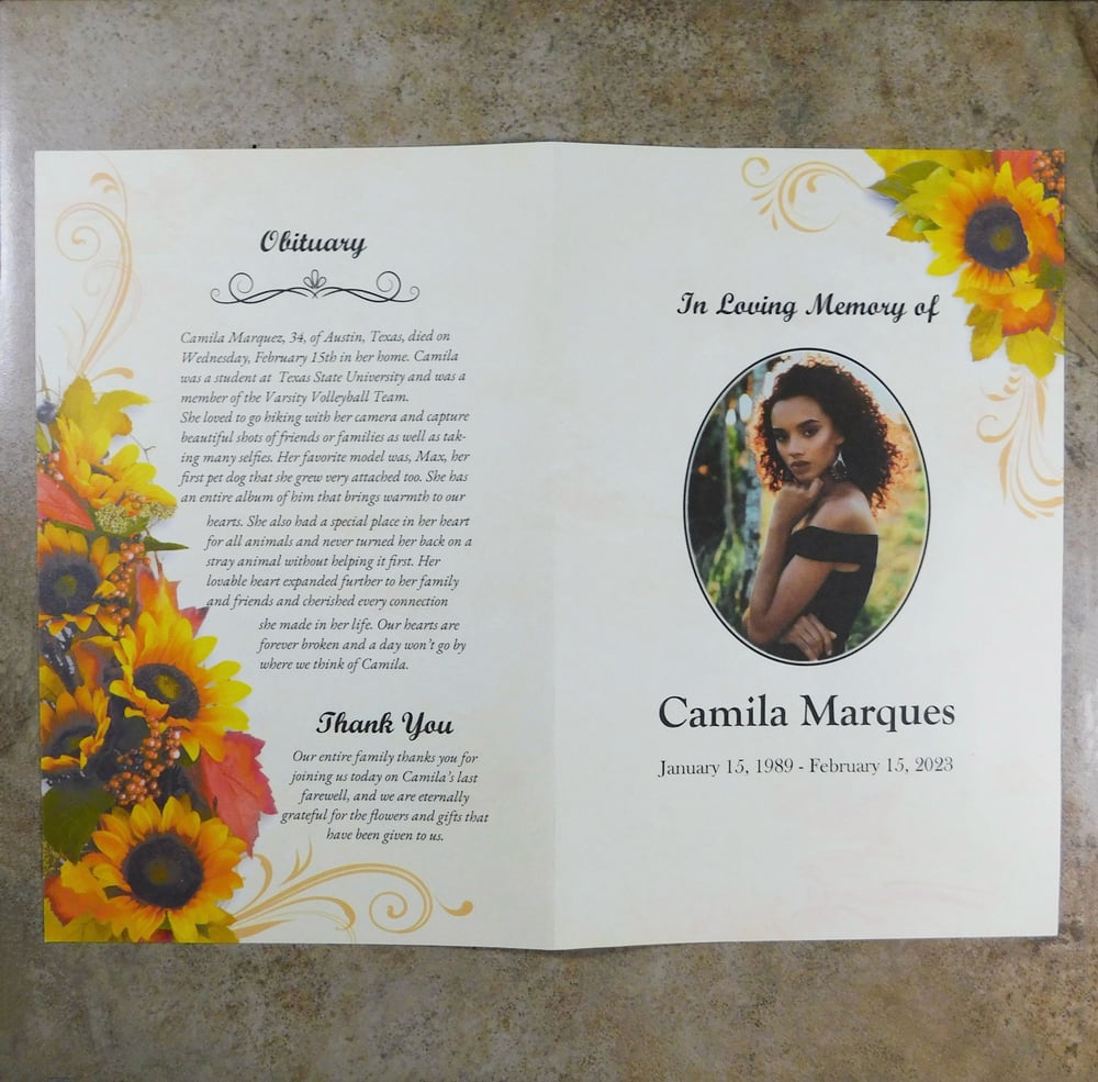 Golden Sunflowers Program - Bifold