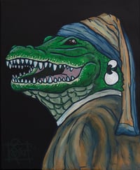 “The gator with the pearl earring” 3” matte vinyl sticker 