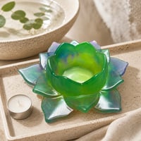 Image 3 of Multi-colored Glow in The Dark Lotus Tealight Holder • Resin Candle Decor