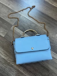 blue chain strap bag 