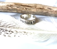 Image 2 of Witch silver ring with star and moon stamp. Witchy silver ring 925. Magic silver ring.