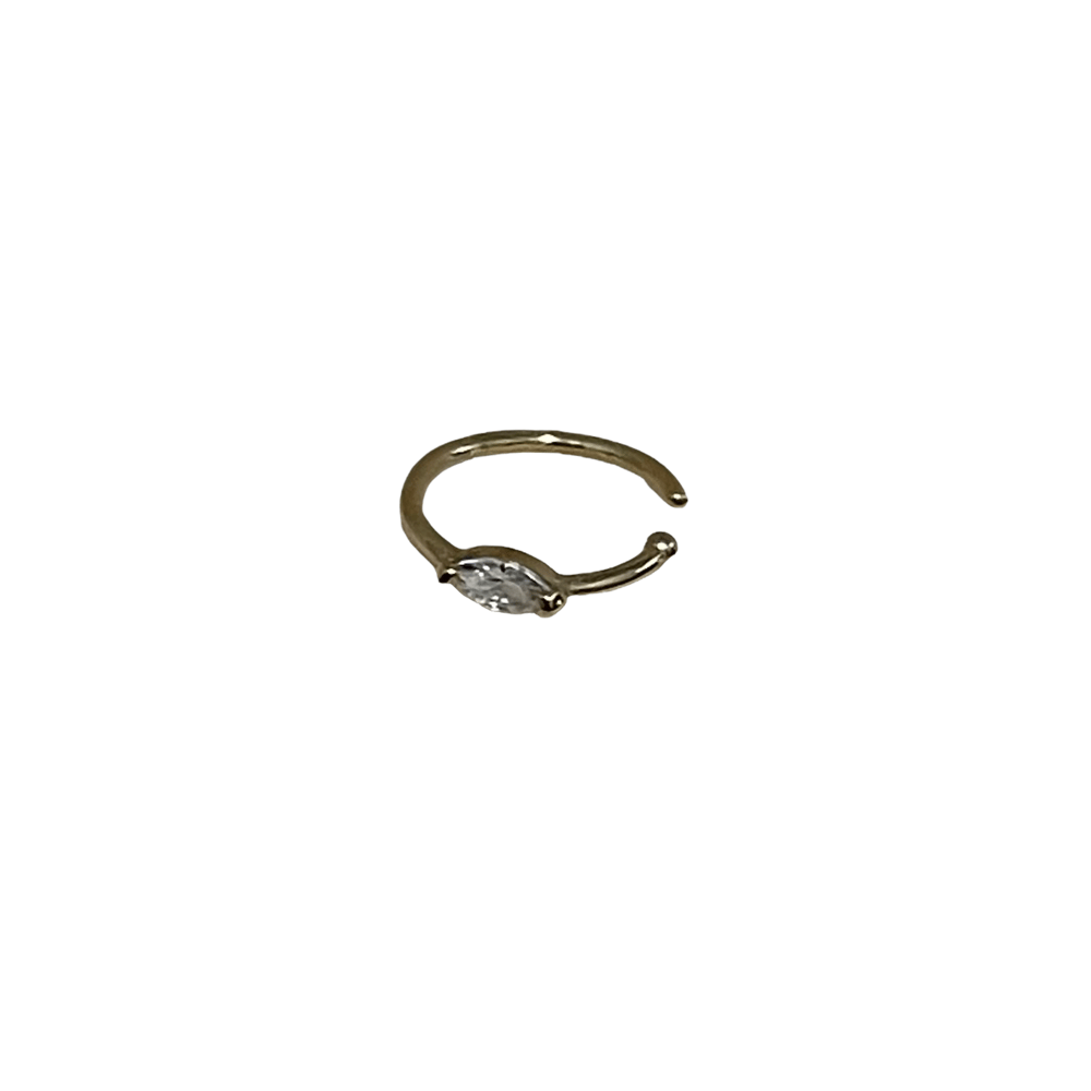 Image of 14k gold marquise cut nose ring 
