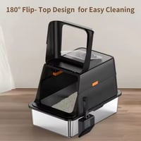 Image 3 of Stainless Steel XXL Cat Litter Box with Lid – Enclosed Removable High-Sided Pan