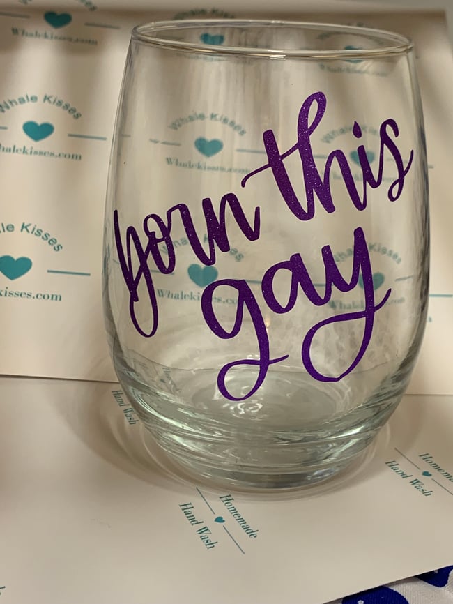Pride stemless wine glass