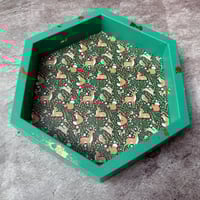 Image 4 of Green Woodland Print Hexagon Dice Tray