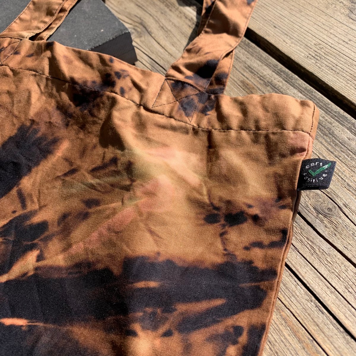 Black Reverse Tie Dye Tote Bag 