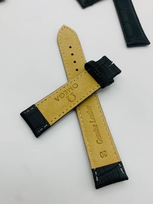 Image of LOTS OF 5 & 10 X CROC  STYLE OMEGA LEATHER GENTS WATCH STRAPS,20mm,BLACK,BROWN,WITHOUT BUCKLES.