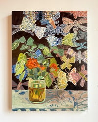 Image 1 of Three Marigolds and Moths