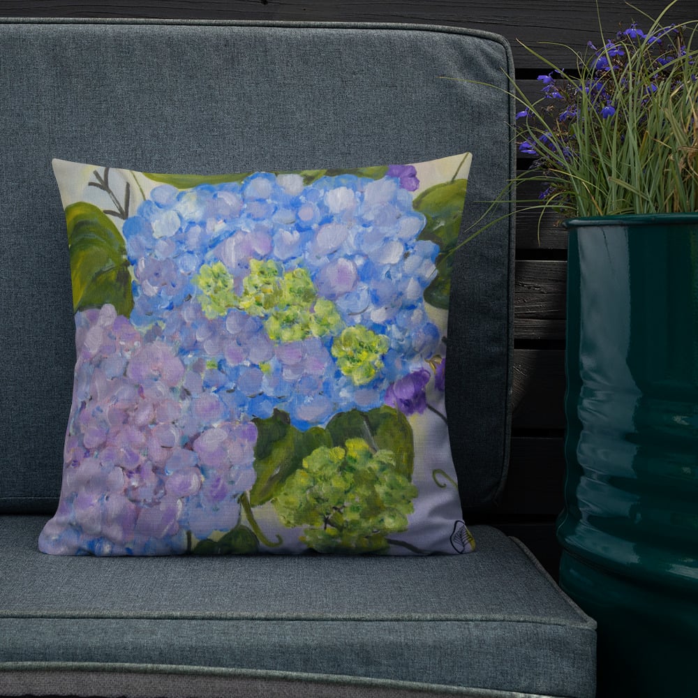 Hydrangea pillow shop