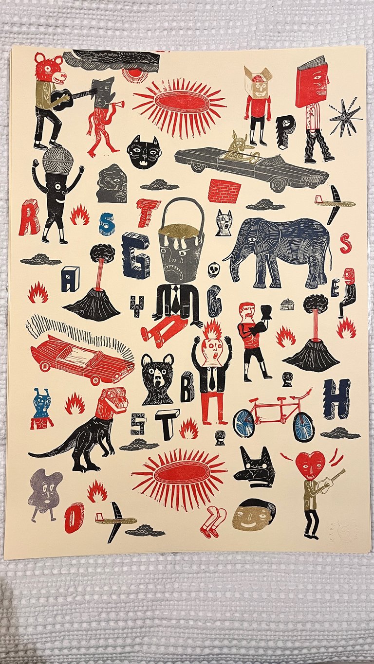 A2 Hand Rubber Stamped Print 2 Image 2