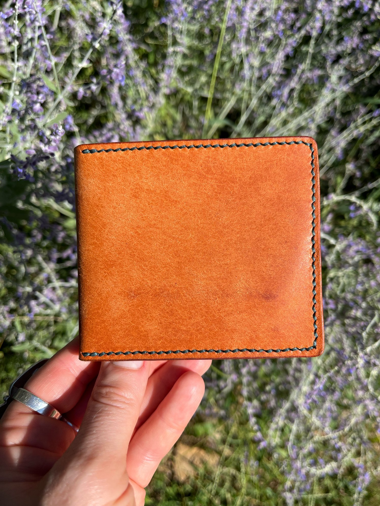 Image of Cognac/Rainbow Pueblo 8-pocket Slim Bifold 