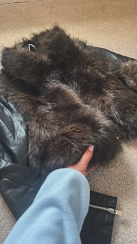 Fur leather look jacket 