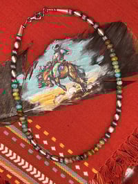 Image 1 of Turquoise Rondel Necklace 16.5”