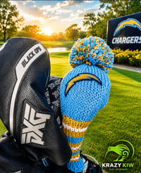 Image 4 of Los Angeles Chargers football custom Golf Club Cover hand knit logo NFL fan  gift-6a1afa28