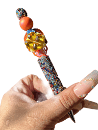 Image 3 of Orange Skull Pen 