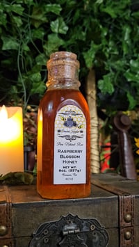 Image 8 of 👑The Armored Kingdom Premium Raspberry Blossom Honey Bottle(8oz)-Naturally Sweet-Small Batch