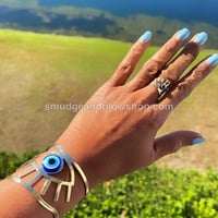 Image 5 of Evil Eye Cuff Bracelet & Ring Set