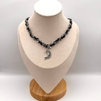 Image 2 of Blue & Silver Moon Necklace