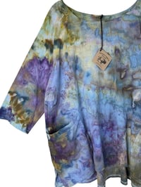 Image 3 of XL Cotton Woven Forager Top in Earthy Watercolor Ice Dye
